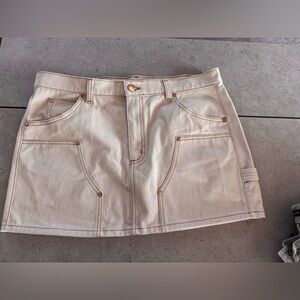 Renggli Beige Denim Mini Skirt